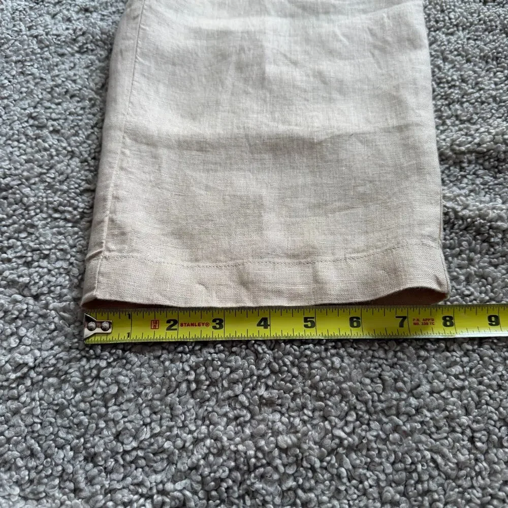 NWT Quince 100% European Linen Driftwood Beige Tan Pull On Pants Size Small